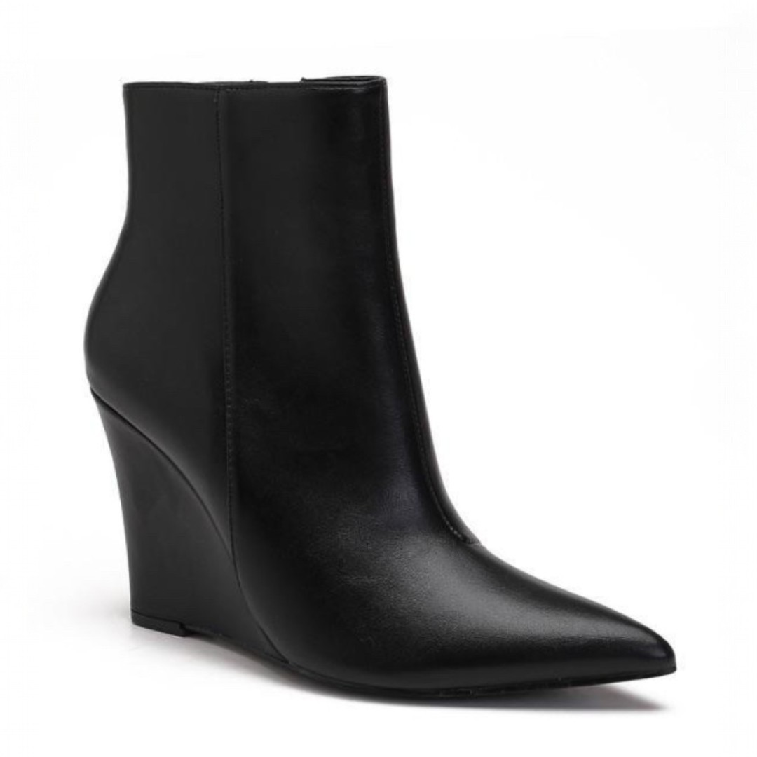 Bottines femme à talon compensé de 10 cm avec bout pointu
