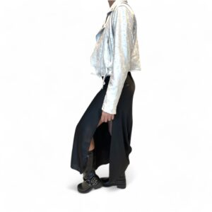 Bottes motardes noires femme hauteur genou avec boucle et semelle épaisse