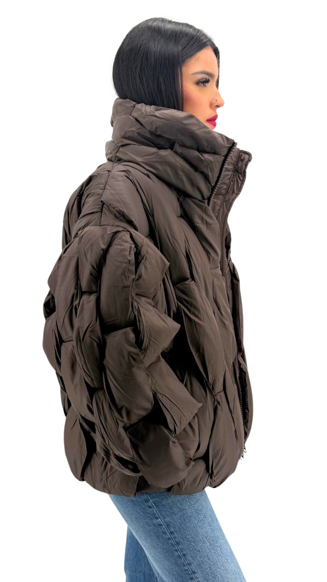 Doudoune courte femme marron